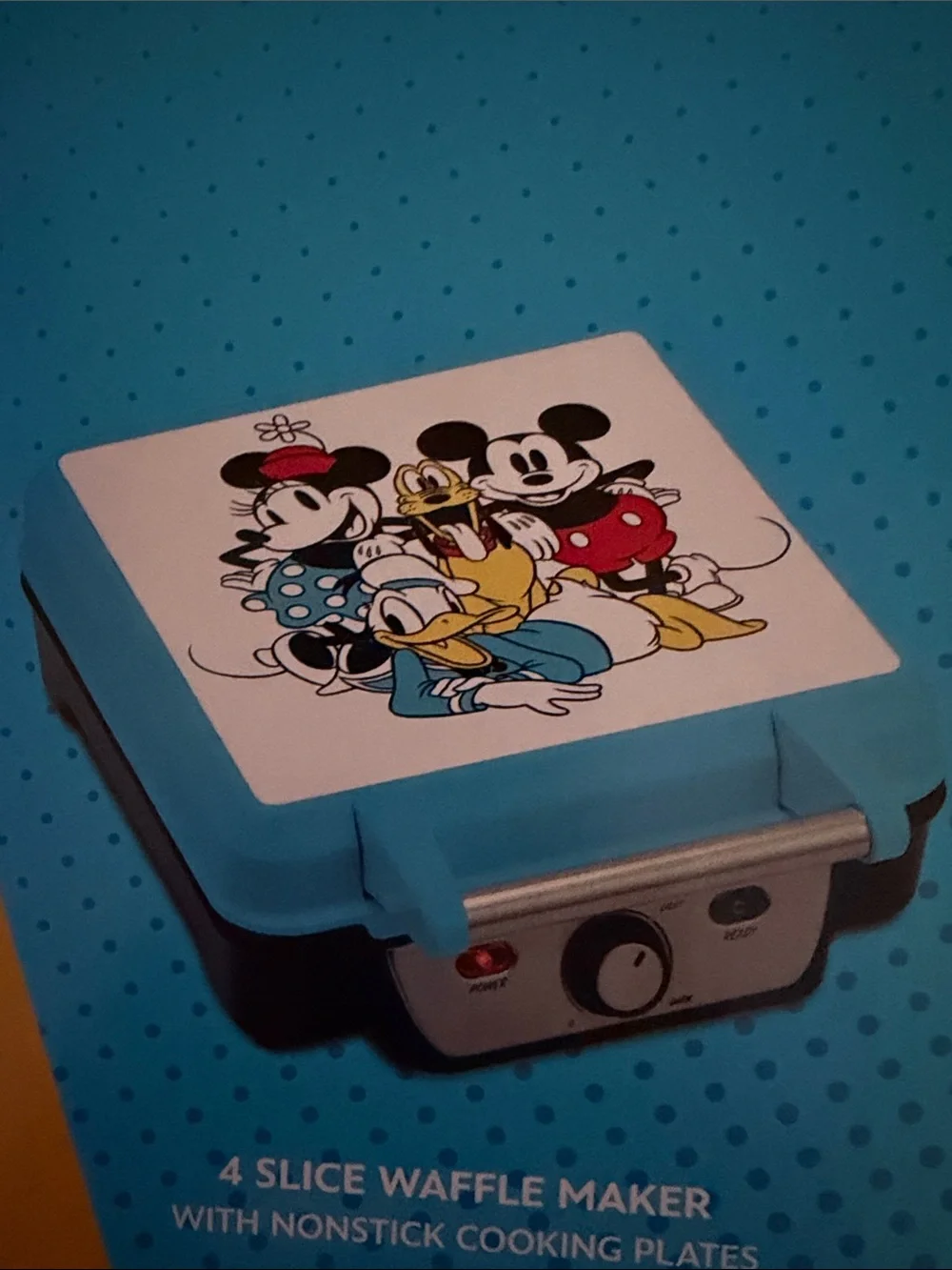 Disney Mickey and Friends Black Waffle Maker with Character Plates
